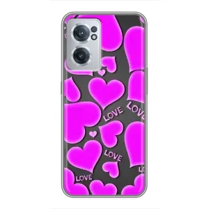 Чехлы для любимой на ВанПлас Норд СЕ 2 Лайт 5G (VPrint) (Pink hearts)