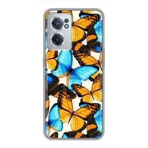 Чехол с принтом для ВанПлас Норд СЕ 2 Лайт 5G - (Прикольные) (AlphaPrint) (Яркие бабочки)