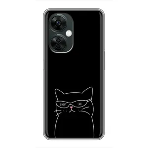 Чехол с принтом «Равнодушный кот» для OnePlus Nord CE 3 Lite