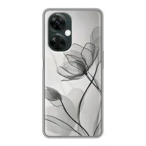 Чехол с принтом «Черные цветы» для OnePlus Nord CE 3 Lite