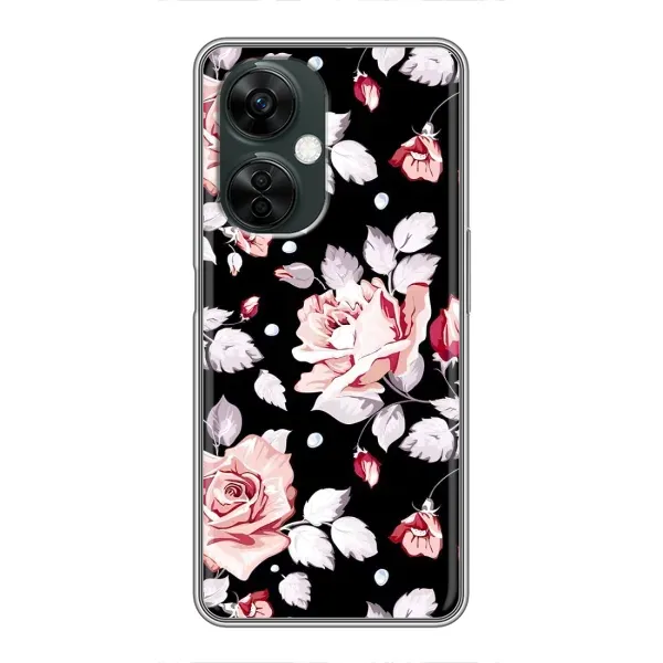 Чехол с принтом «Цветочки на черном» для OnePlus Nord CE 3 Lite