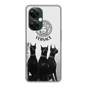 Чехлы VERSACE для ВанПлас Норд СЕ 3 Лайт (PREMIUMPrint) (Доберман Версаче)
