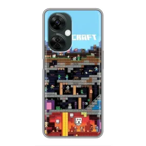 Чехол Майнкрафт на OnePlus Nord CE 3 Lite (AlphaPrint) Minecraft (фон Minecraft)