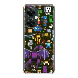 Чехол Майнкрафт на OnePlus Nord CE 3 Lite (AlphaPrint) Minecraft (Коллаж Майнкрафт)