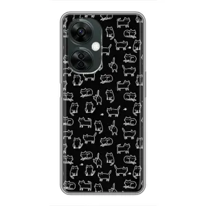 Чехол с принтом для OnePlus Nord CE 3 Lite (AlphaPrint) Модные коты (Меленькие котики)