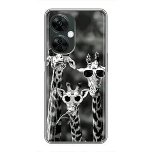 Силиконовый чехол с КАРТИНКАМИ лето для OnePlus Nord CE 3 Lite (AlphaPrint) (Жирафы в очках)