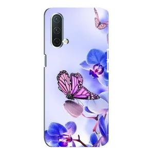 Чехлы с Цветами для OnePlus Nord CE 5G (VPrint) (Бабочка на цветочке)