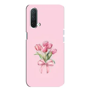 Чехол с розовым рисунком для OnePlus Nord CE 5G (Букет цветов)