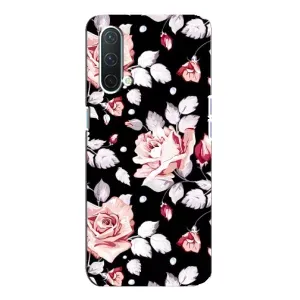 Чехлы с Цветами для OnePlus Nord CE 5G (VPrint) (Цветочки на черном)