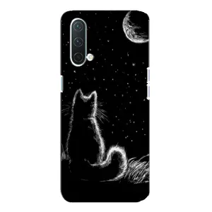 Чехол с принтом для OnePlus Nord CE 5G (AlphaPrint) Модные коты (Котик и луна)