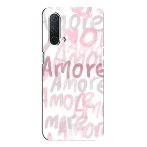 Чехол с розовым рисунком для OnePlus Nord CE 5G (Аморе любовь)