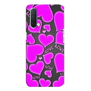 Чехлы для любимой на ВанПлас Норд СЕ 5G (VPrint) (Pink hearts)