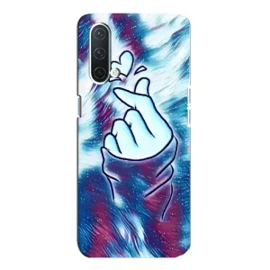 Чохол з принтом для OnePlus Nord CE 5G (AlphaPrint - Знак сердечка) (Радужне серце)
