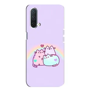 Чехол на ВанПлас Норд СЕ 5G с Котами (VPrint) (Радужные котики)