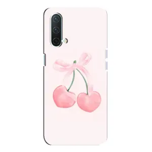 Чехол с розовым рисунком для OnePlus Nord CE 5G (Розовые вишни)