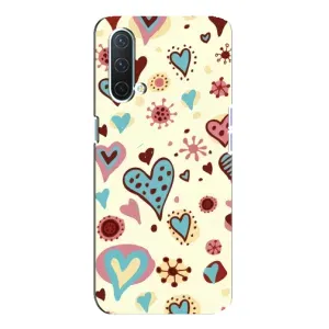 Чехлы для любимой на ВанПлас Норд СЕ 5G (VPrint) (Сердечки)