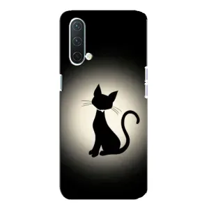 Чехол с принтом для OnePlus Nord CE 5G (AlphaPrint) Модные коты (Силуэт котика)