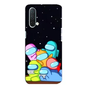 Чехол Амонг Ас для OnePlus Nord CE 5G (AlphaPrint) (Скины в космосе)