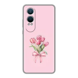 Чехол с розовым рисунком для OnePlus Nord CE4 Lite (Букет цветов)