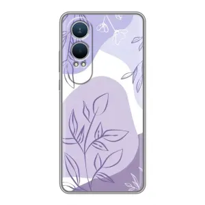 Силиконовый чехол с принтом в цветах на OnePlus Nord CE4 Lite (Фиолетовые листья абстракция)