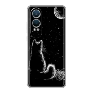 Чехол с принтом для OnePlus Nord CE4 Lite (AlphaPrint) Модные коты (Котик и луна)