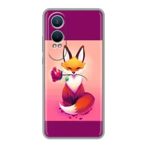 Чехлы с картинкой Лисички для OnePlus Nord CE4 Lite (VPrint) (Лисичка с розочкой)