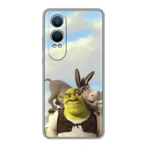 Чехол с мультфильмом Шрек на OnePlus Nord CE4 Lite (Шрек и Осел)