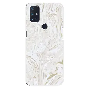 Мраморный чехол на OnePlus Nord N10 5G (VPrint) (Белый мрамор)
