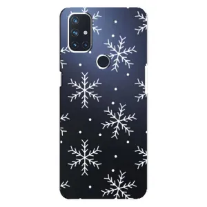 Зимние Чехлы для Норд Н10 5G - прозрачный фон (Белые снежинки)
