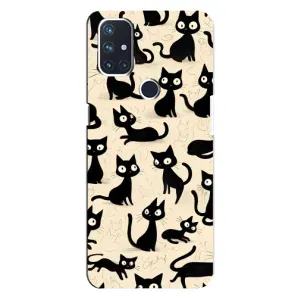 Чехол с рисунком кот на OnePlus Nord N10 5G (Черные коты)