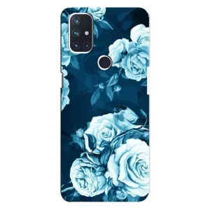 Чехлы (ART) Цветы на OnePlus Nord N10 5G (VPrint) (Голубые Бутоны)