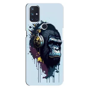 Чехол с Обезьянами OnePlus Nord N10 5G - (AlphaPrint) (Горилла в наушниках)