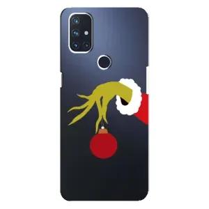 Зимние Чехлы для Норд Н10 5G - прозрачный фон (Гринч с игрушкой)