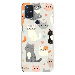 Чехол с рисунком кот на OnePlus Nord N10 5G (Коллаж котов)