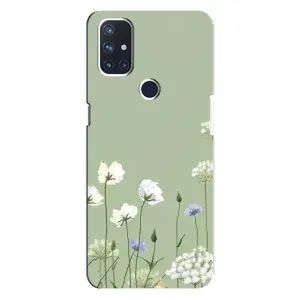 Чехол с цветочным принтом на Норд Н10 5G (Цветы на зеленом)