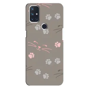 Чехол с рисунком кот на OnePlus Nord N10 5G (Лапы и усы)