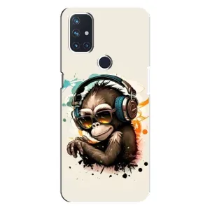 Чехол с Обезьянами OnePlus Nord N10 5G - (AlphaPrint) (Макака в наушниках)