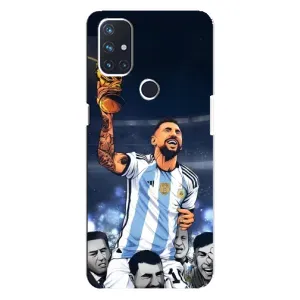 Чехлы для OnePlus Nord N10 5G (Leo чемпион) (AlphaPrint) (Месси с кубком)