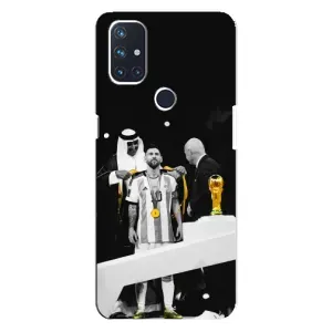 Чехлы для OnePlus Nord N10 5G (Leo чемпион) (AlphaPrint) (Месси в накидке)