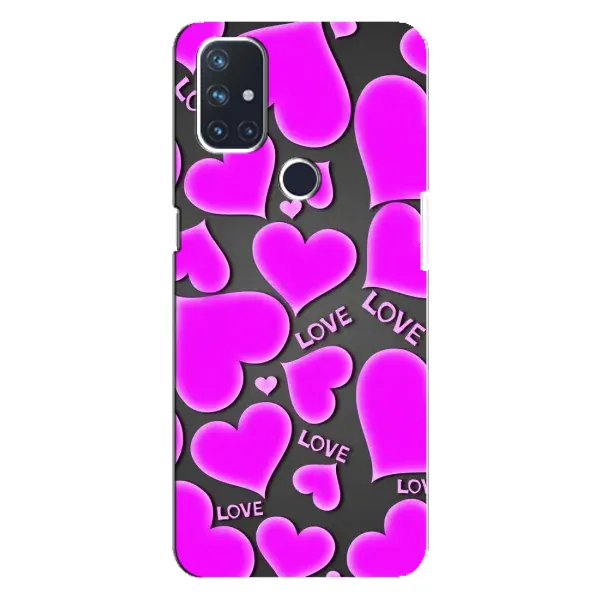 Чехол с принтом «Pink hearts» для OnePlus Nord N10 5G
