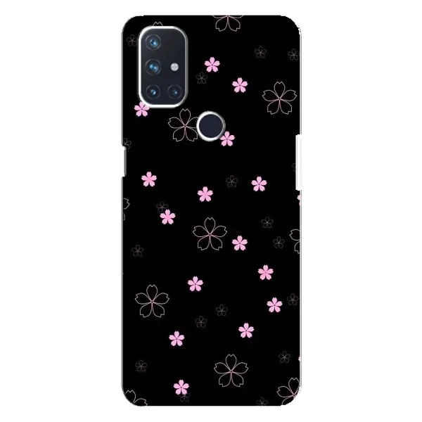 Чохол з принтом «Рожеві квіти на чорному» для OnePlus Nord N10 5G