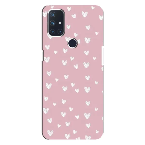 Чохол з принтом «Сердечки на рожевому» для OnePlus Nord N10 5G