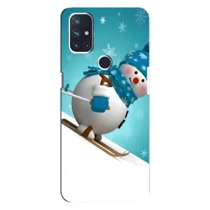 Новогодние Чехлы для Норд Н10 5G (VPrint) (Снеговик на лыжах)