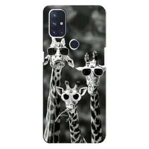 Силіконовий чохол з КАРТИНКАМИ літо для OnePlus Nord N10 5G (AlphaPrint) (Жирафи в окулярах)