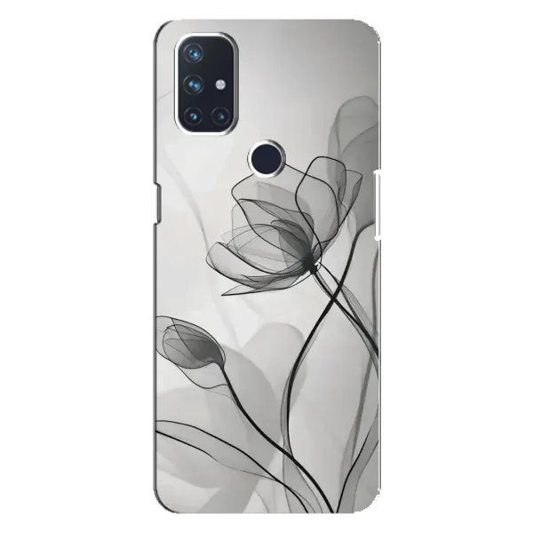 Чехол с принтом «Черные цветы» для OnePlus Nord N100