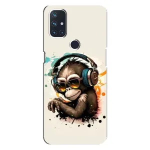 Чехол с Обезьянами OnePlus Nord N100 - (AlphaPrint) (Макака в наушниках)