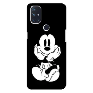 Эксклюзивный чехол для OnePlus Nord N100 (AlphaPrint - Мультяшные) (Микки на черном)