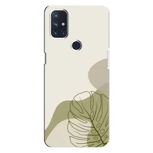 Силиконовый чехол с принтом в цветах на OnePlus Nord N100 (Зеленая монстера дизайн)