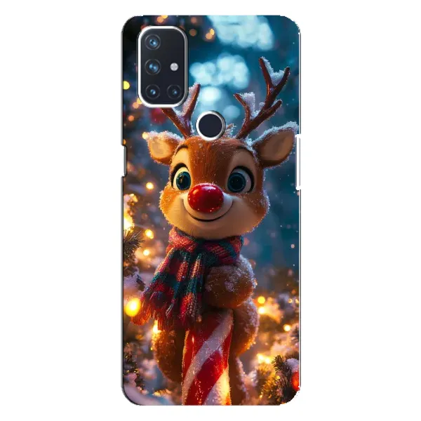 Чехол с принтом «Олень с шарфом» для OnePlus Nord N100 Чехол с принтом «Олень с шарфом» для OnePlus Nord N100