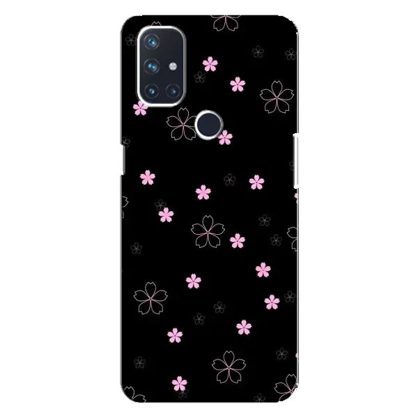 Чехол с принтом «Розовые цветы на черном» для OnePlus Nord N100